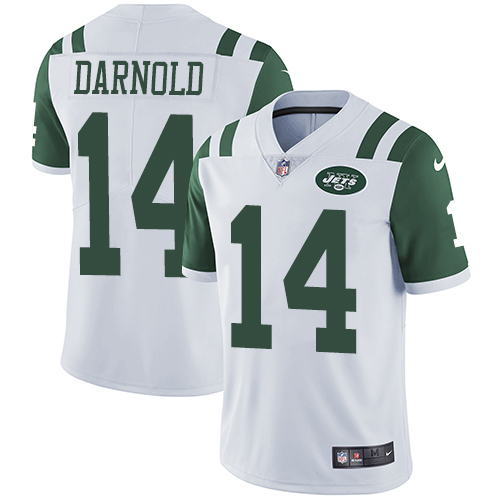 Nike Jets #14 Sam Darnold White Youth Stitched NFL Vapor Untouchable Limited Jersey - Click Image to Close